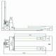 Disegno tecnico dimensioni Transpallet Pesatore TPR 