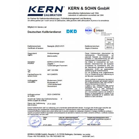 Certificato di taratura Lat DakkS per sistemi CCS