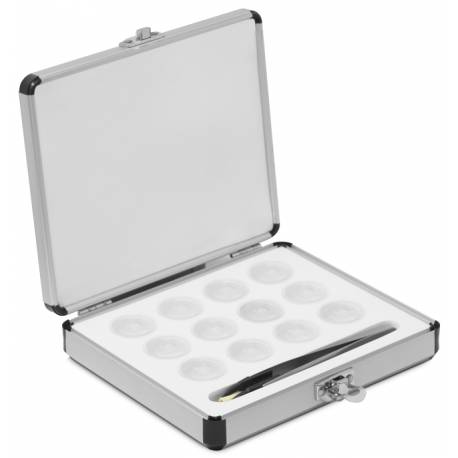 Custodia in alluminio per set di pesi 1mg-500mg