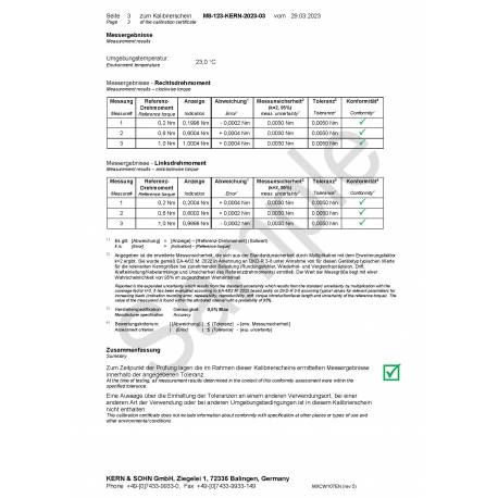 Certificato di taratura ISO su Torsiometri SAUTER 