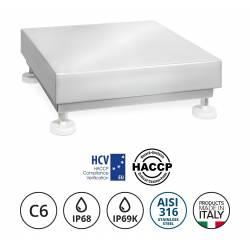 Piattaforma da banco igienica HYGIENX in acciaio inox AISI 316