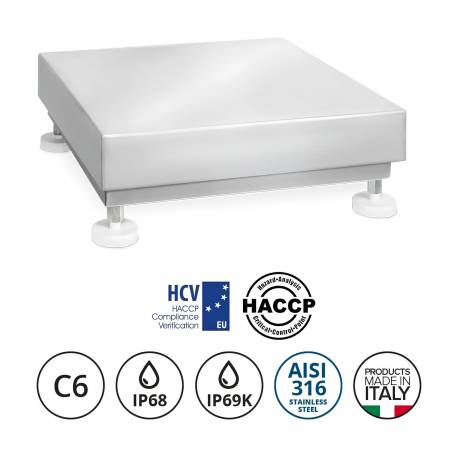 Piattaforma da banco igienica HYGIENX in acciaio inox AISI 316