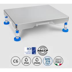 Piattaforma di pesatura inox AISI 316 HACCP IP69K